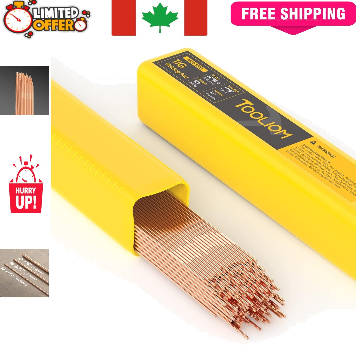 Mild Steel TIG Welding Rod ER70S-6 – 5LB, Ideal for Automotive and Construction