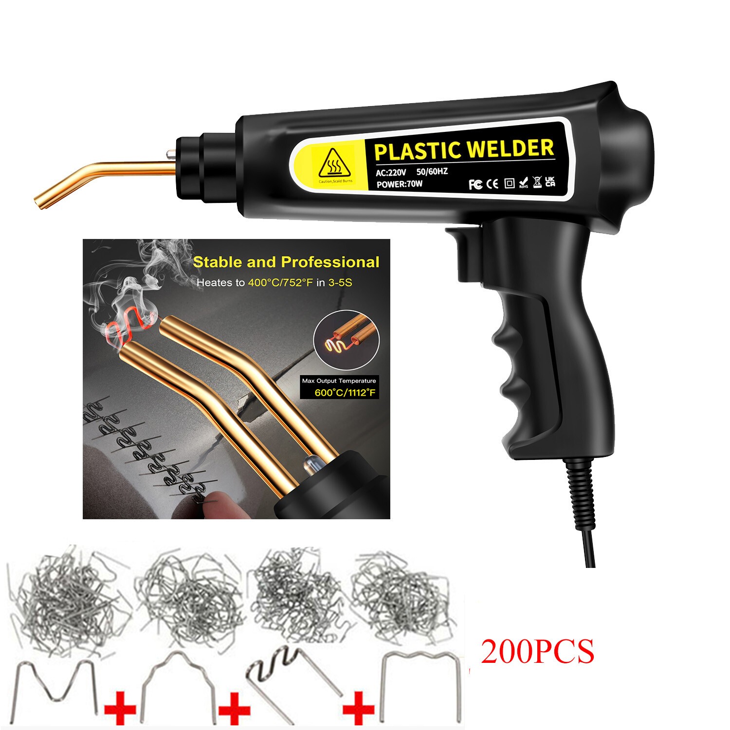 Automotive Plastic Welder Kit For Bumper Repair 200 Welding Rods - Image 2