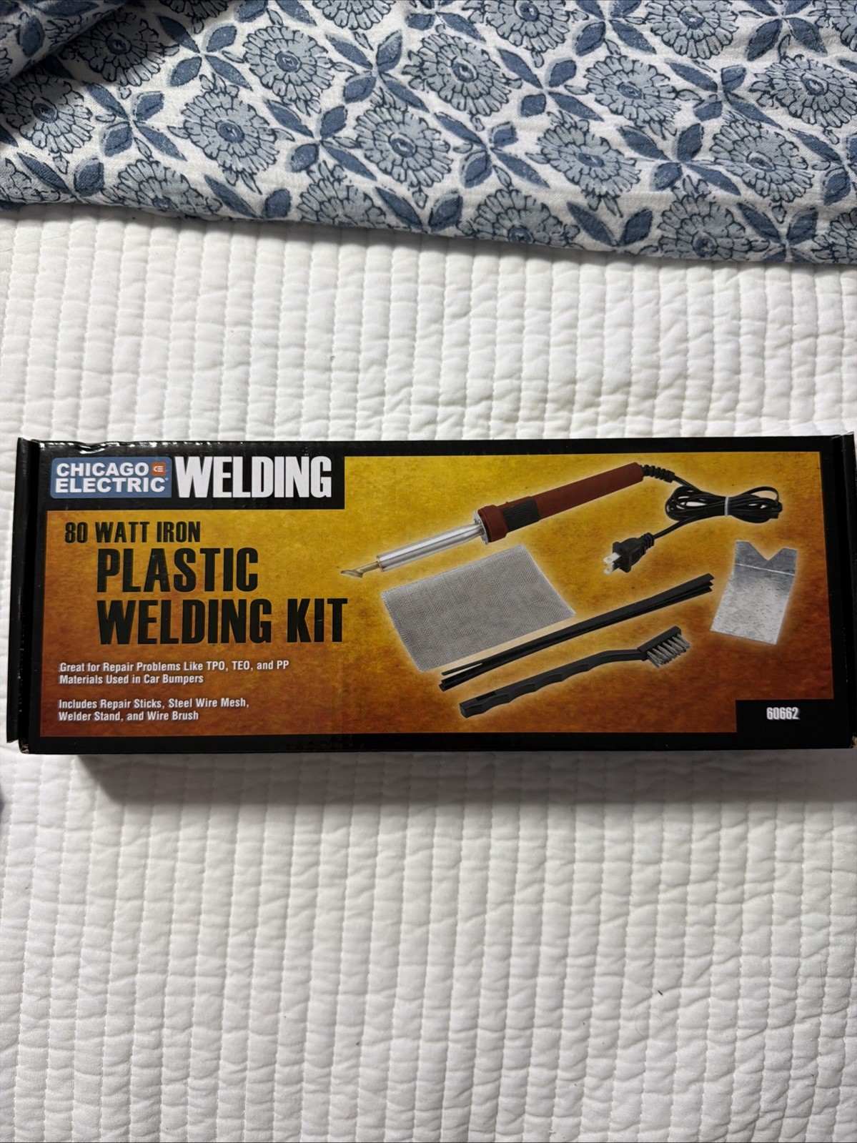 80 Watt Iron Plastic Automotive Welder Welding Kit w Welding Rod/Mesh/Brush