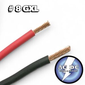 BLACK AND RED 8 GAUGE GXL AUTOMOTIVE HIGH TEMP COPPER WIRE - 10 FEET EACH COLOR