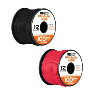 Iron Forge Cable 12 Gauge Primary Automotive Wire - 2 Roll Red & Black Pack - 10