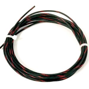 16 ga GAUGE GXL AUTOMOTIVE HIGH TEMP COPPER WIRE - 25 FT - BLACK W/ RED STRIPE