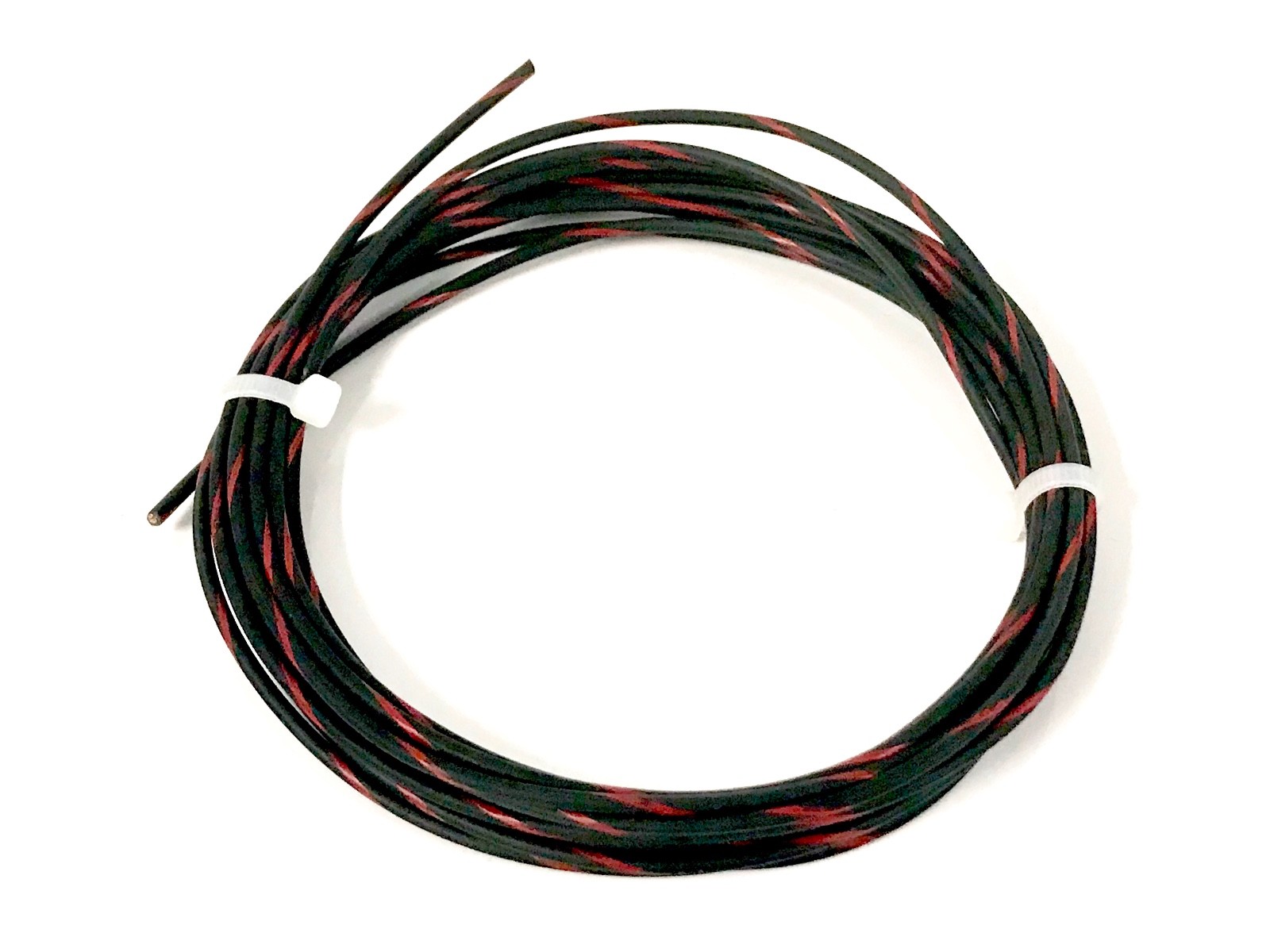 16 ga GAUGE GXL AUTOMOTIVE HIGH TEMP COPPER WIRE - 25 FT - BLACK W/ RED STRIPE