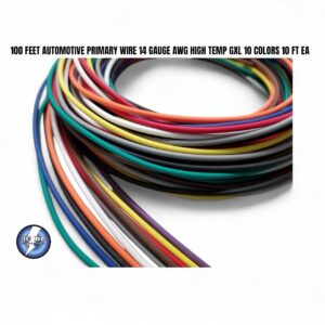 100 FEET AUTOMOTIVE PRIMARY WIRE 14 GAUGE AWG HIGH TEMP GXL 10 COLORS 10 FT EA