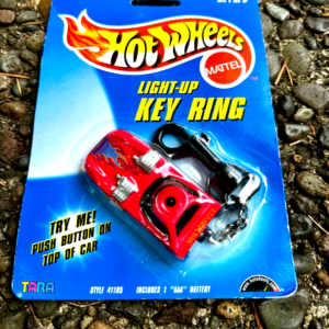 1998 Hot Wheels Light up Key Ring Red Car - New in Package - Needs new battery.
