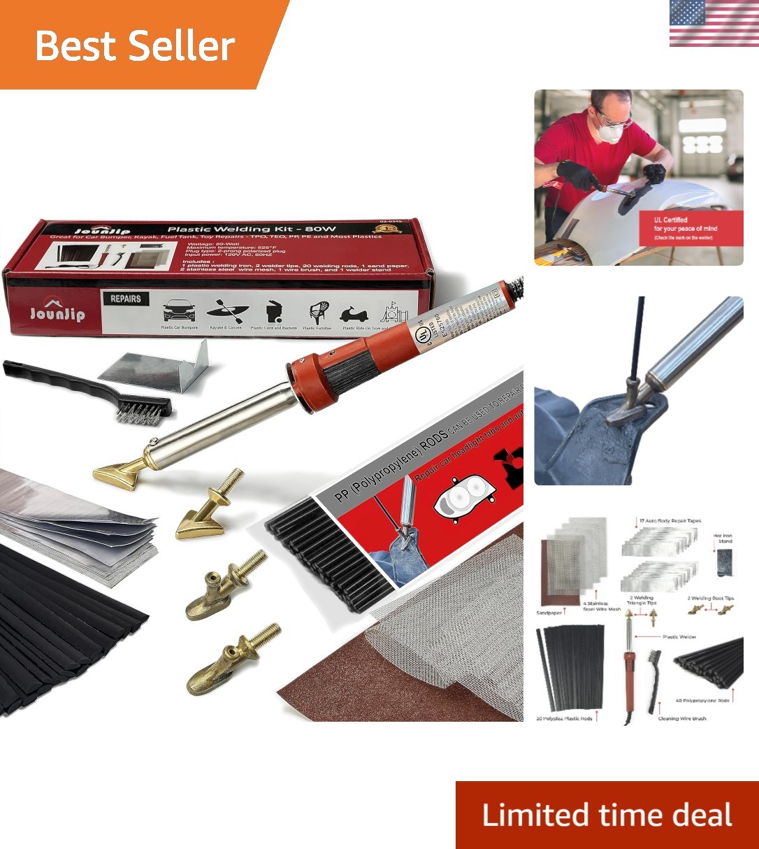 Brand New Plastic Welding Kit - Deluxe, Certified, 80W, for Automotive & Out...