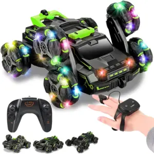 Coche de acrobacias 4x4 con detección de gestos manuales 360° RC todoterreno LED con control remoto-