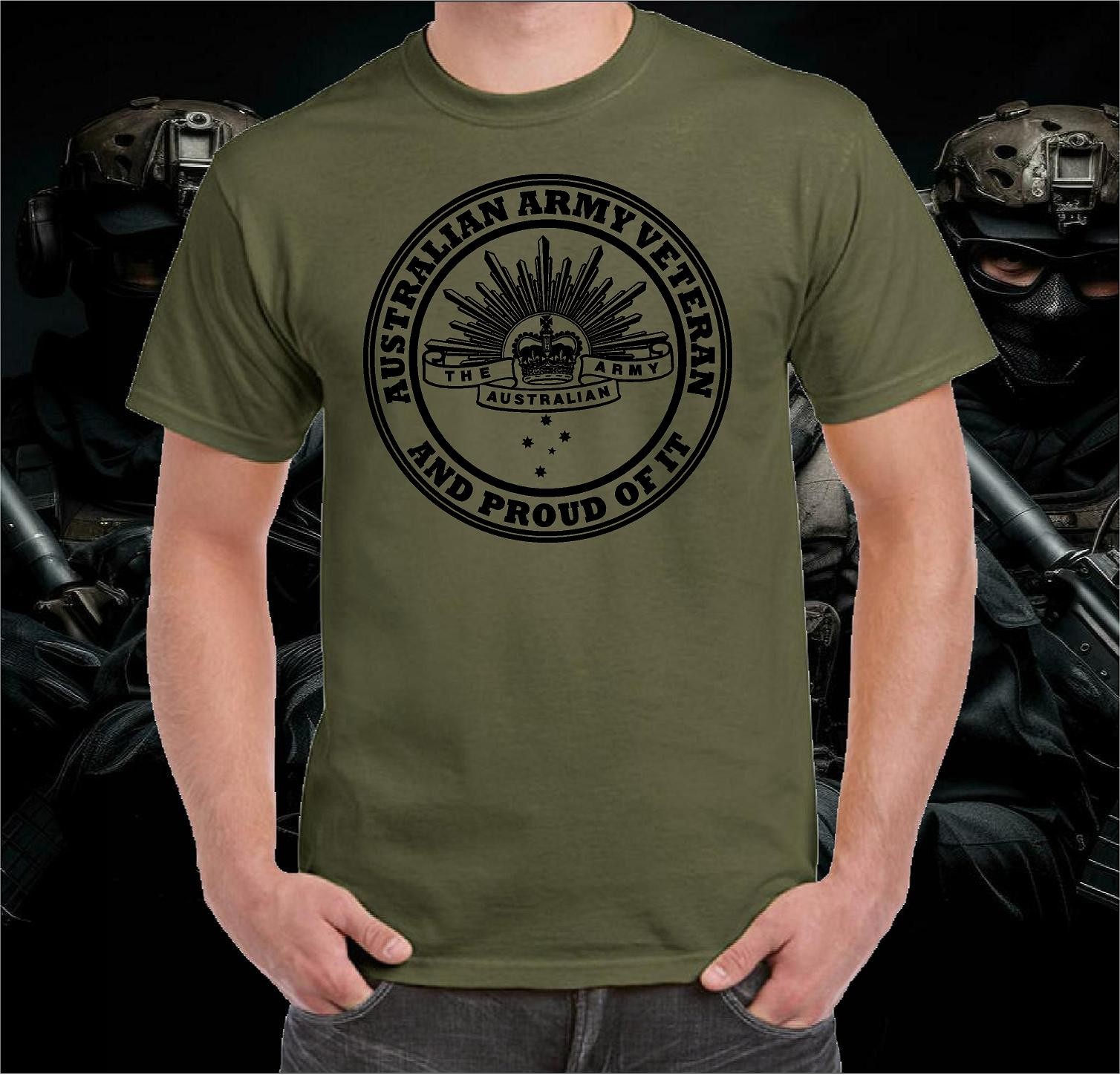 AUSTRALIAN ARMY VETERAN PROUD T-SHIRT T SHIRT CLOTHING APPAREL RETRO TSHIRT