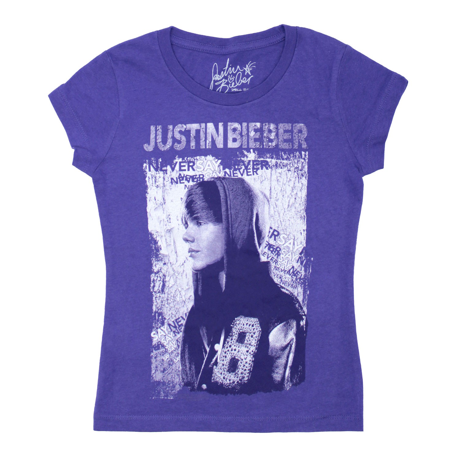 Justin Bieber Never Say Never Junior Top Youth X-Large Purple