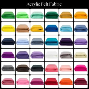 Acrylic Felt Fabric by Yard – 72" Wide 1.6mm Thick Soft Durable Craft Material