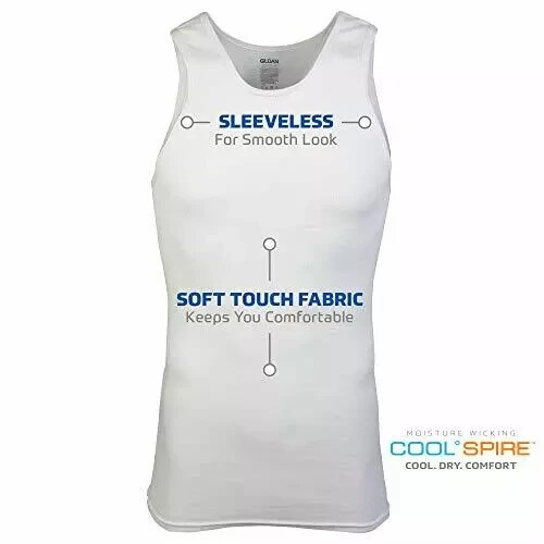 Gildan Men's A-Shirt Tanks, Multipack, Style G1104, White Tank Tops - Image 2