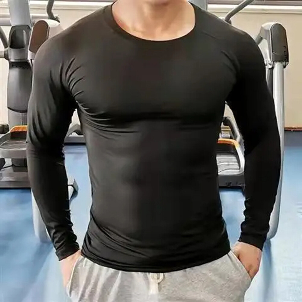 Men's Athletic Long Sleeve Compression Shirts Dry Fit Sports Gym Shirts Workout - Image 3