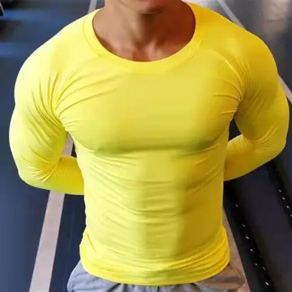 Men's Athletic Long Sleeve Compression Shirts Dry Fit Sports Gym Shirts Workout - Image 5