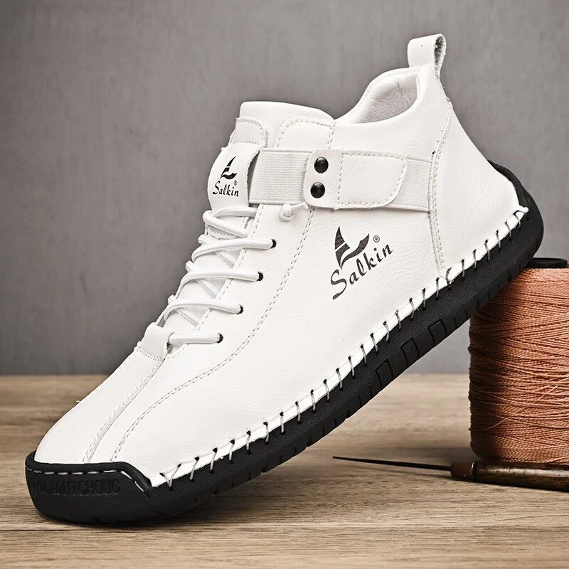 Waterproof Leather Casual Men Shoes Outdoor Non Slip Walking Driving Sneakers - Image 2