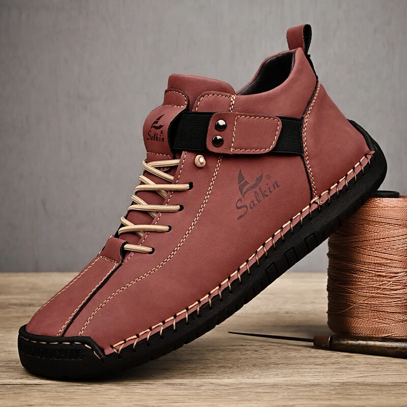 Waterproof Leather Casual Men Shoes Outdoor Non Slip Walking Driving Sneakers - Image 4