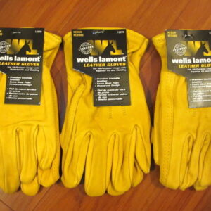 Lot of 3 Wells Lamont Heavy Duty Leather Work Gloves Premium Cowhide - All Size