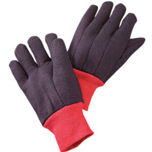 12 PR Brown Cotton Fleece Lined Jersey Warm Winter Work Gloves Knitwrist, XLARGE