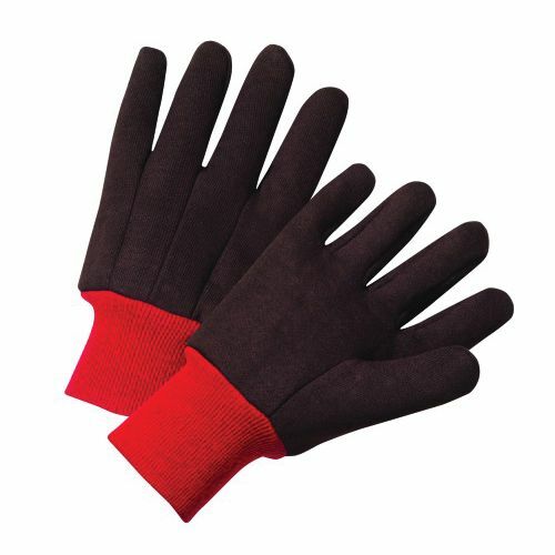 12 PR Brown Cotton Fleece Lined Jersey Warm Winter Work Gloves Knitwrist, XLARGE - Image 2