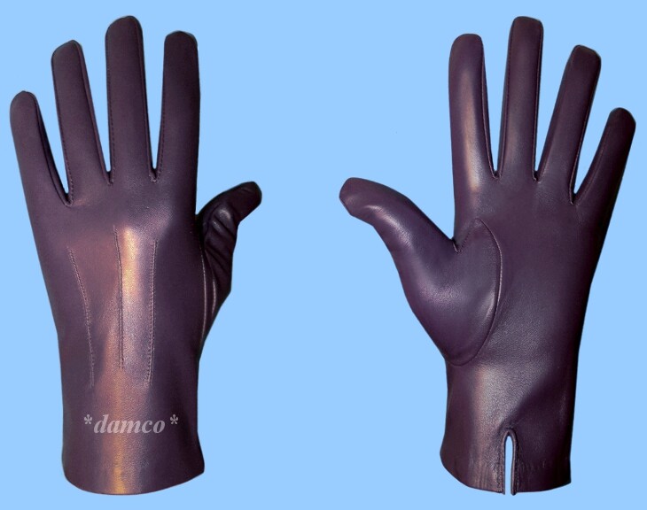 Mens Gloves-Purple LEATHER DRESS GLOVES-SILK LINED GENUINE LAMBSKIN LEATHER st10