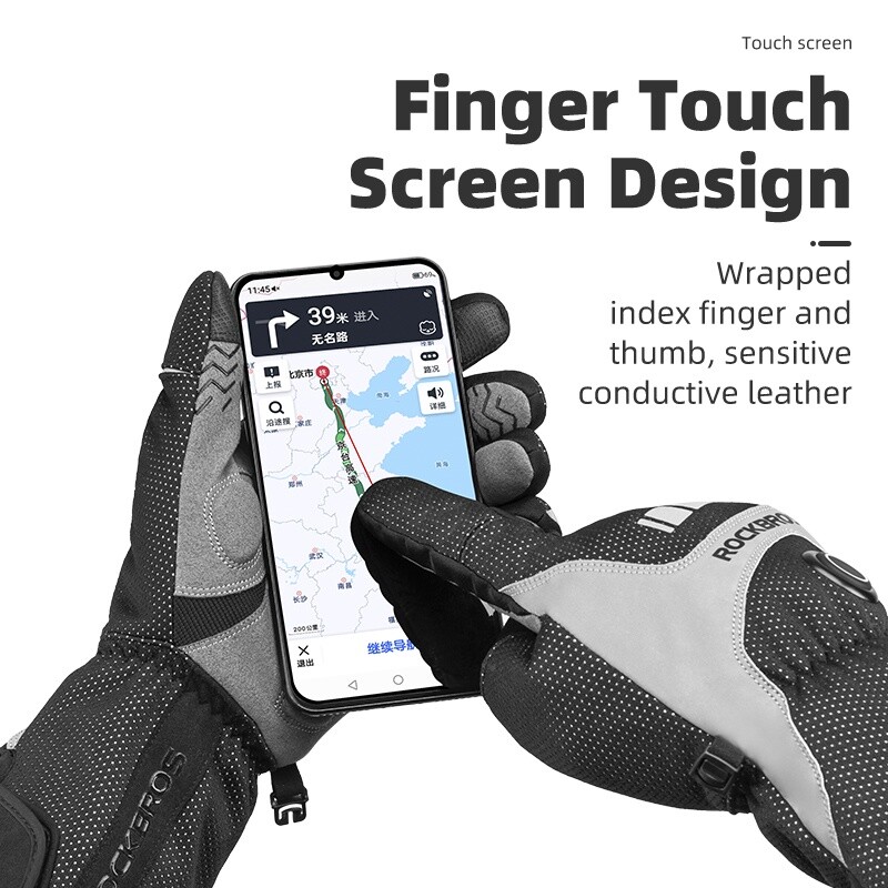 ROCKBROS Electric Heated Gloves Full Finger Touchscreen Outdoor Thermal Warm - Image 4