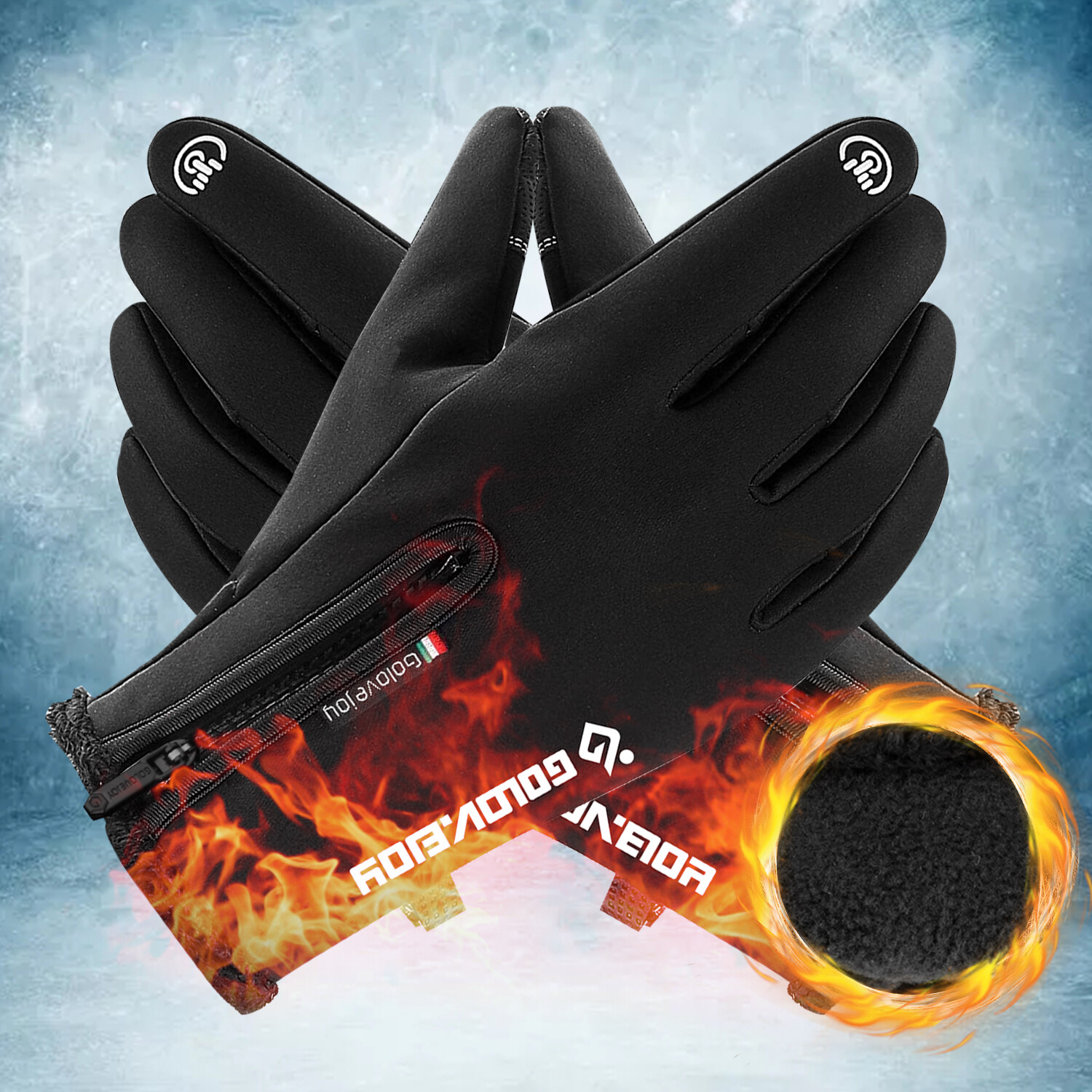 Men Women Winter Thermal Waterproof Windproof Touch Screen Warm Ski Snow Gloves - Image 5
