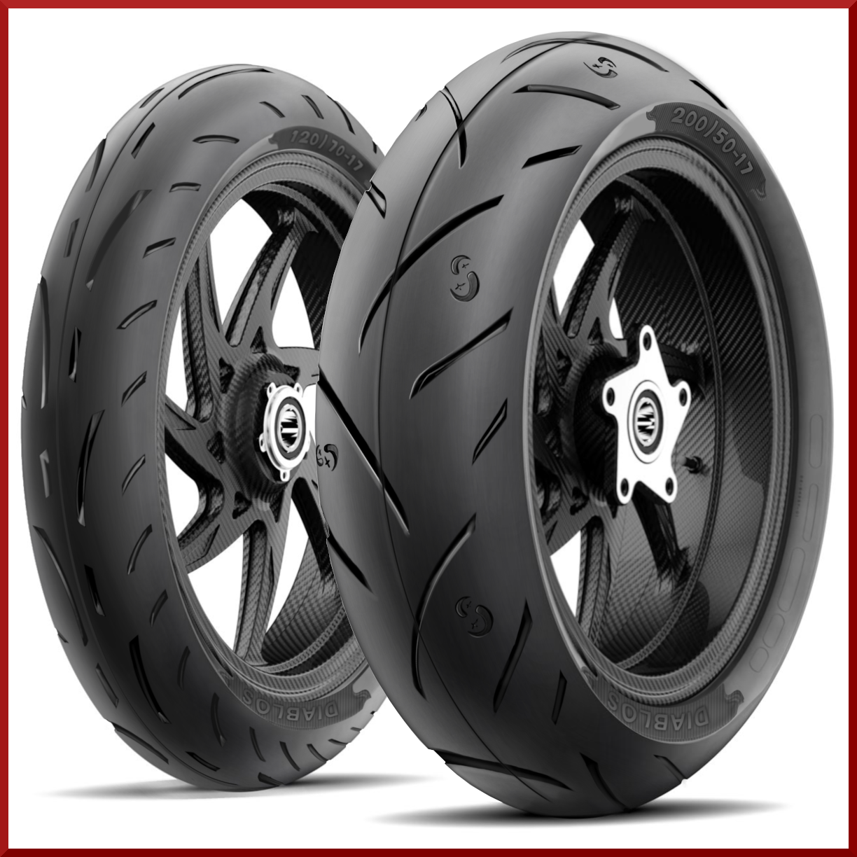 Roadmax Diablo 200/50-17 + 120/70-17 (75H) Motorcycle Tire SET (Front + Rear)