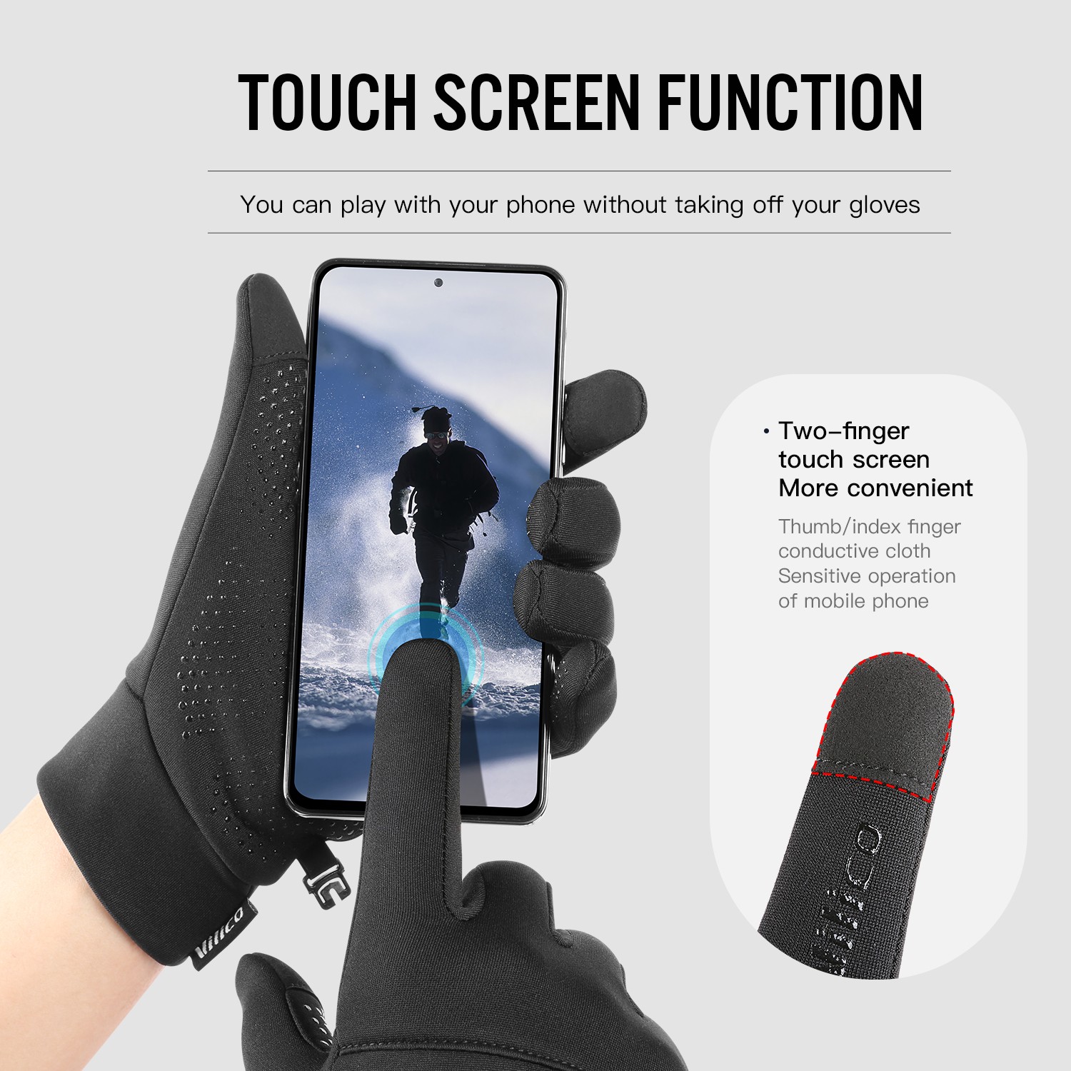 Winter Running Gloves Touch Screen Anti-Slip Thermal Gloves for Cycling Driving - Image 3