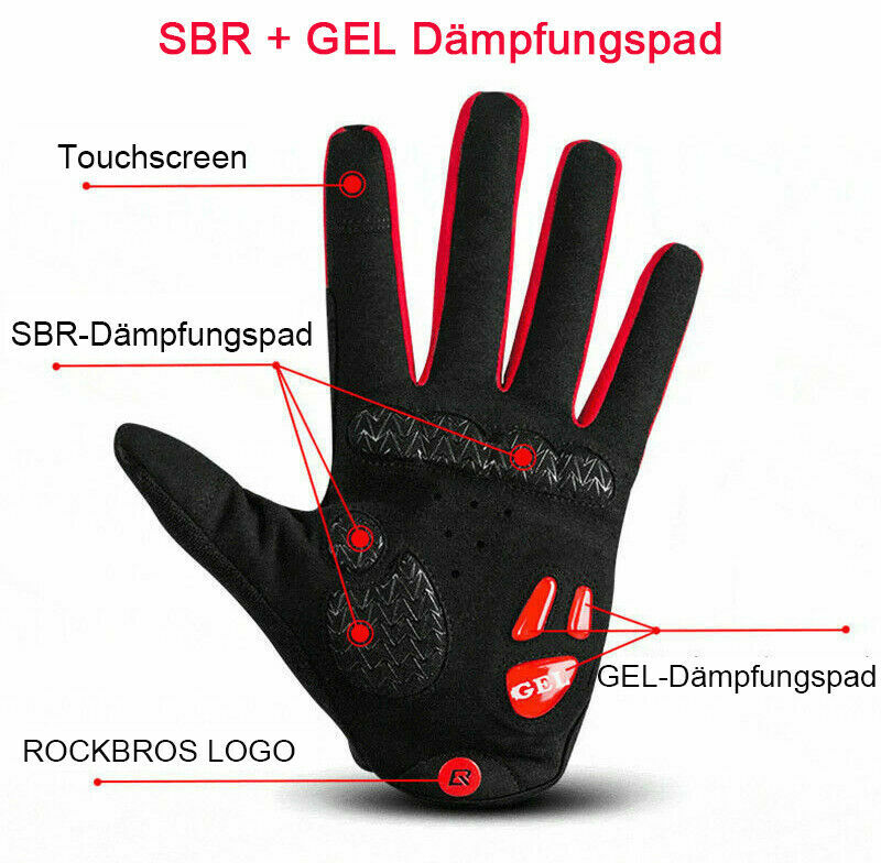 ROCKBROS Cycling Gloves Touch Screen Bike Gloves Thermal Warm Full Finger Glove - Image 4