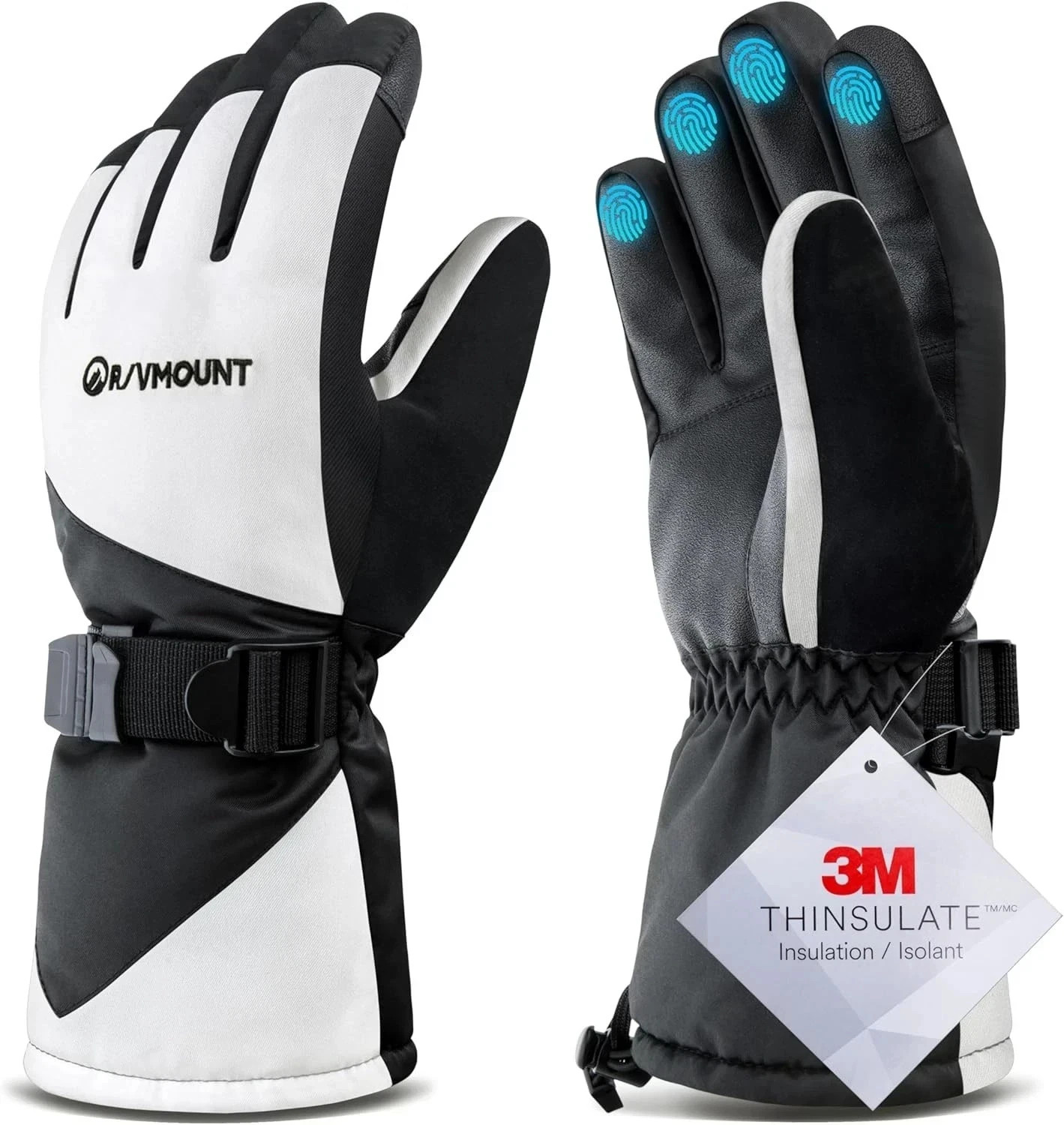 Rivmount Winter Ski Gloves For MenWomen,3M Thinsulate Keep Warm Waterproof Glove - Image 2