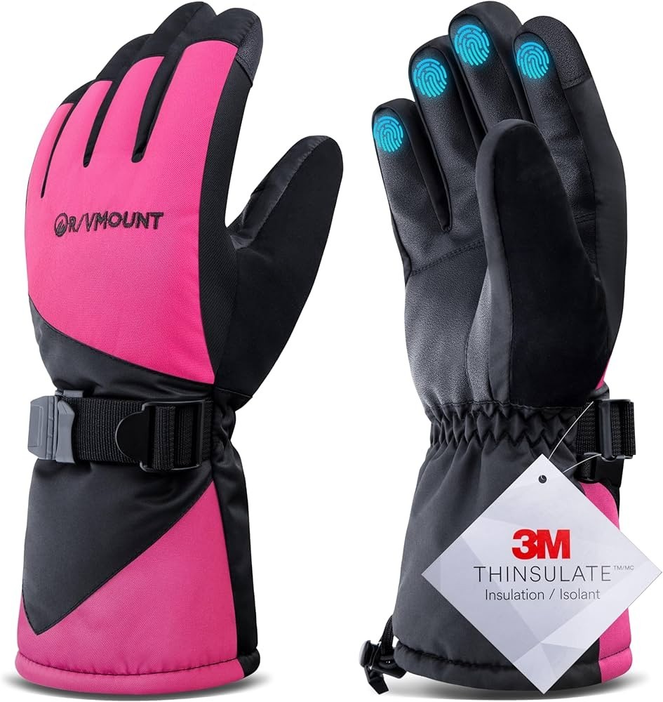 Rivmount Winter Ski Gloves For MenWomen,3M Thinsulate Keep Warm Waterproof Glove - Image 3