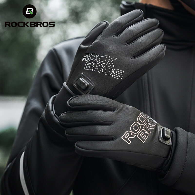 ROCKBROS Electric Heating Gloves Warm Fleece Inner Anti-Slip Touchscreen Gloves - Image 5