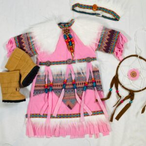 Native American Indian Pink Dress Dreamcatcher Outfit Set for 18" Girl Doll Kaya