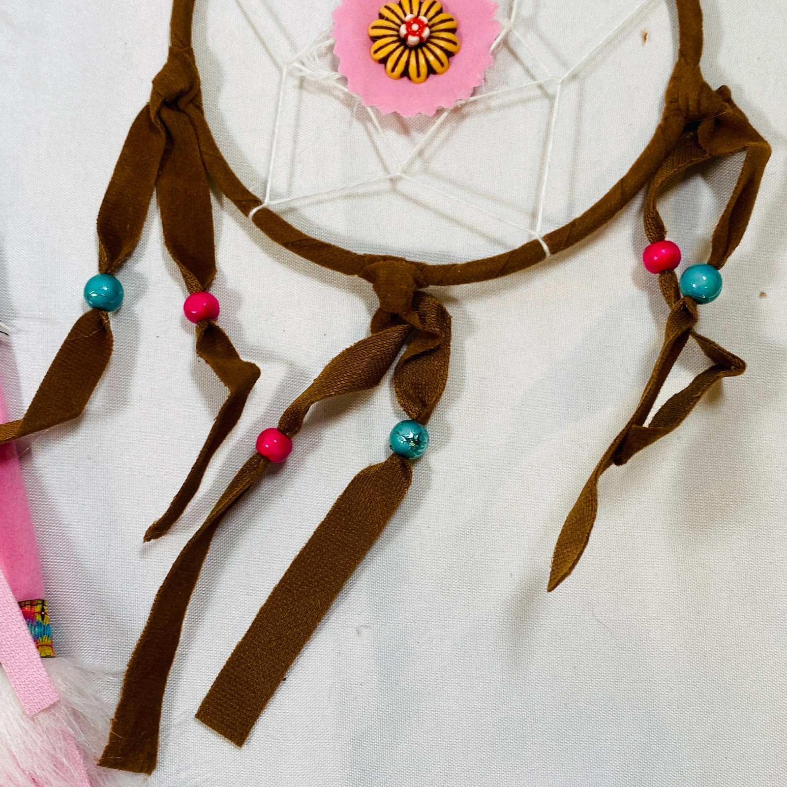 Native American Indian Pink Dress Dreamcatcher Outfit Set for 18" Girl Doll Kaya - Image 5