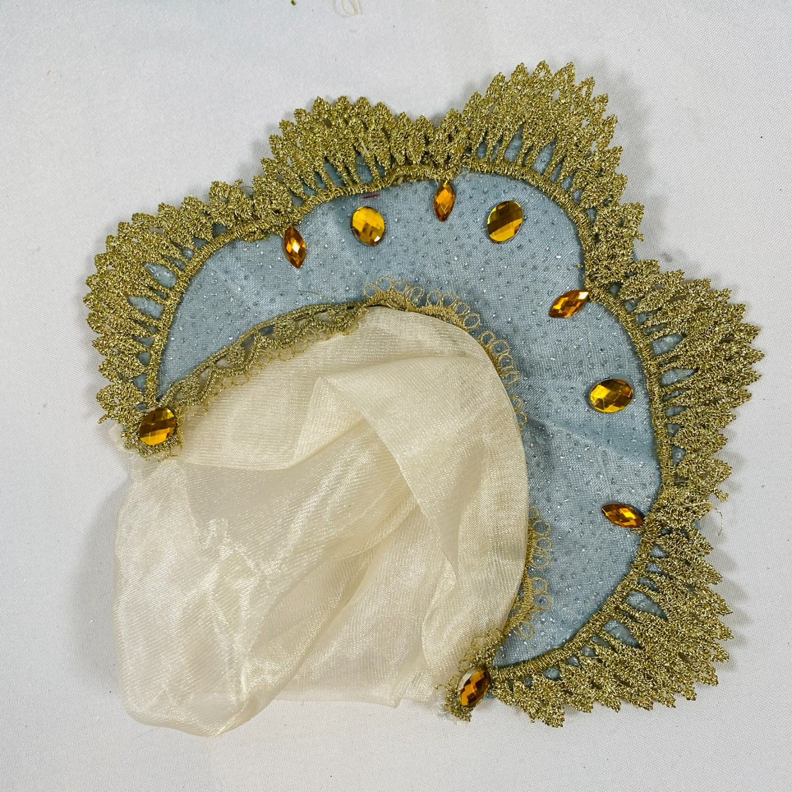 Russian Royal Gown Blue/Gold Satin Dress Hat Outfit for 18" American Girl Doll - Image 2