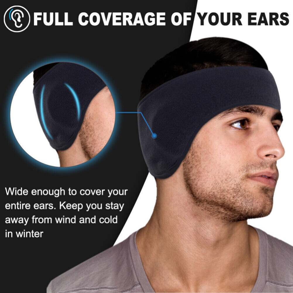 Winter Sports Headband Polar Fleece Bandana Ear Warm Sweatband Headwear Hairband - Image 2