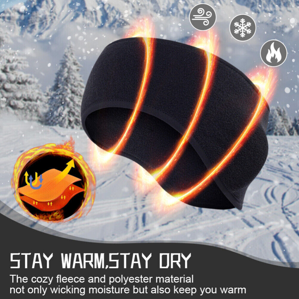 Winter Sports Headband Polar Fleece Bandana Ear Warm Sweatband Headwear Hairband - Image 3