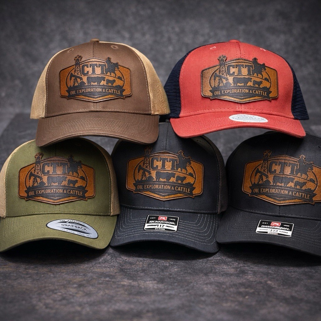 CTT Oil Exploration & Cattle Engraved Patch Hat – Snapback | Multiple Cap Colors