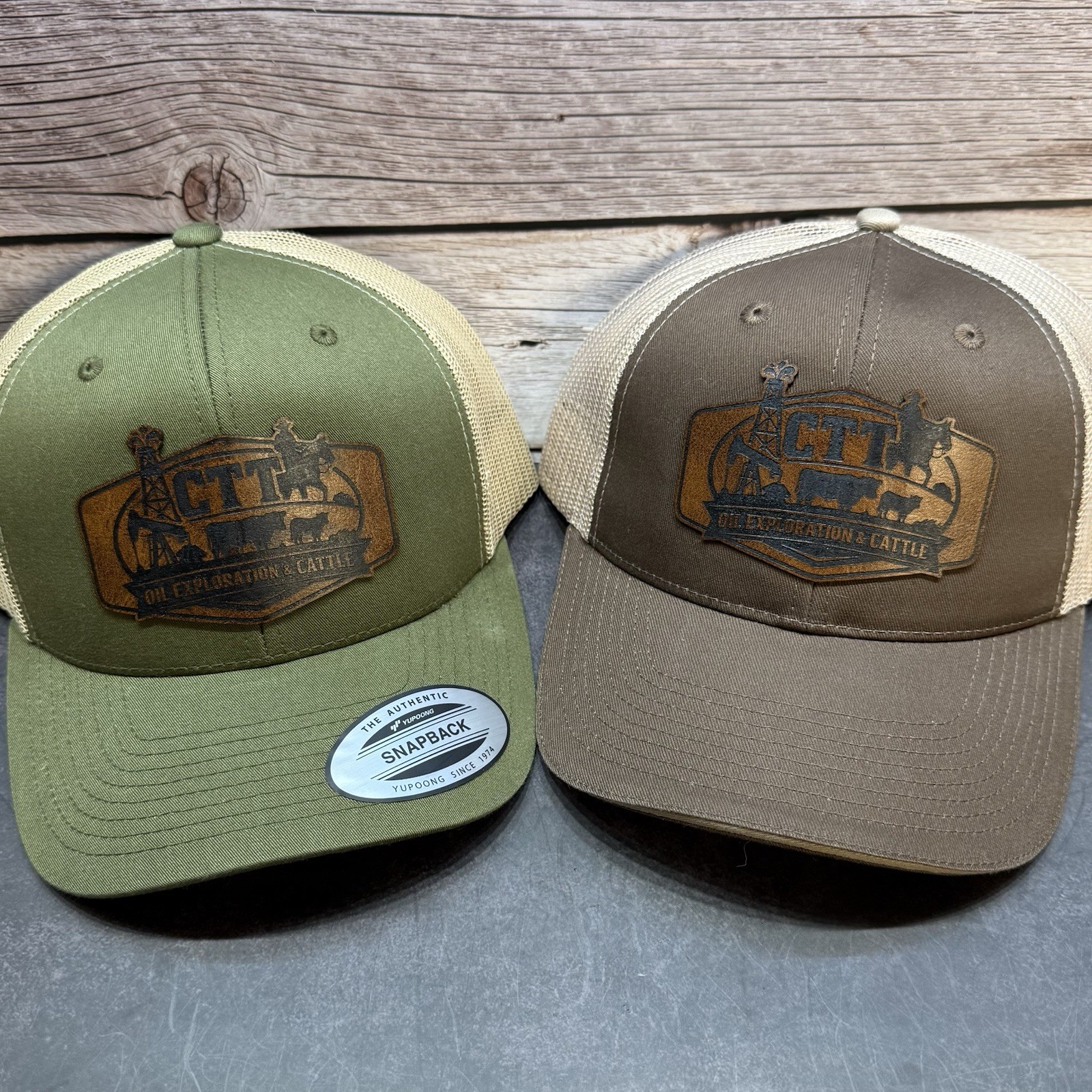 CTT Oil Exploration & Cattle Engraved Patch Hat – Snapback | Multiple Cap Colors - Image 3