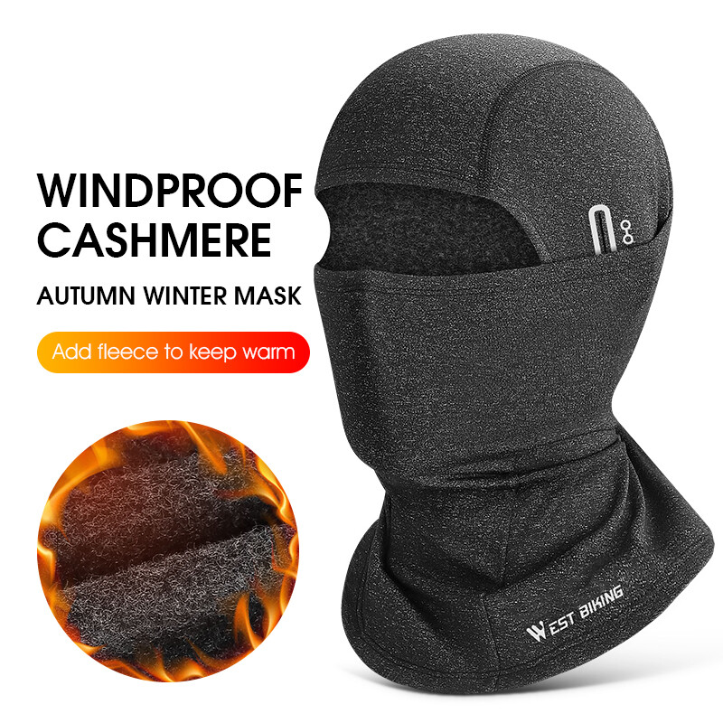 WEST BIKING Winter Sports Cap Hat Fleece Windproof Face Mask Balaclava Headwear - Image 2