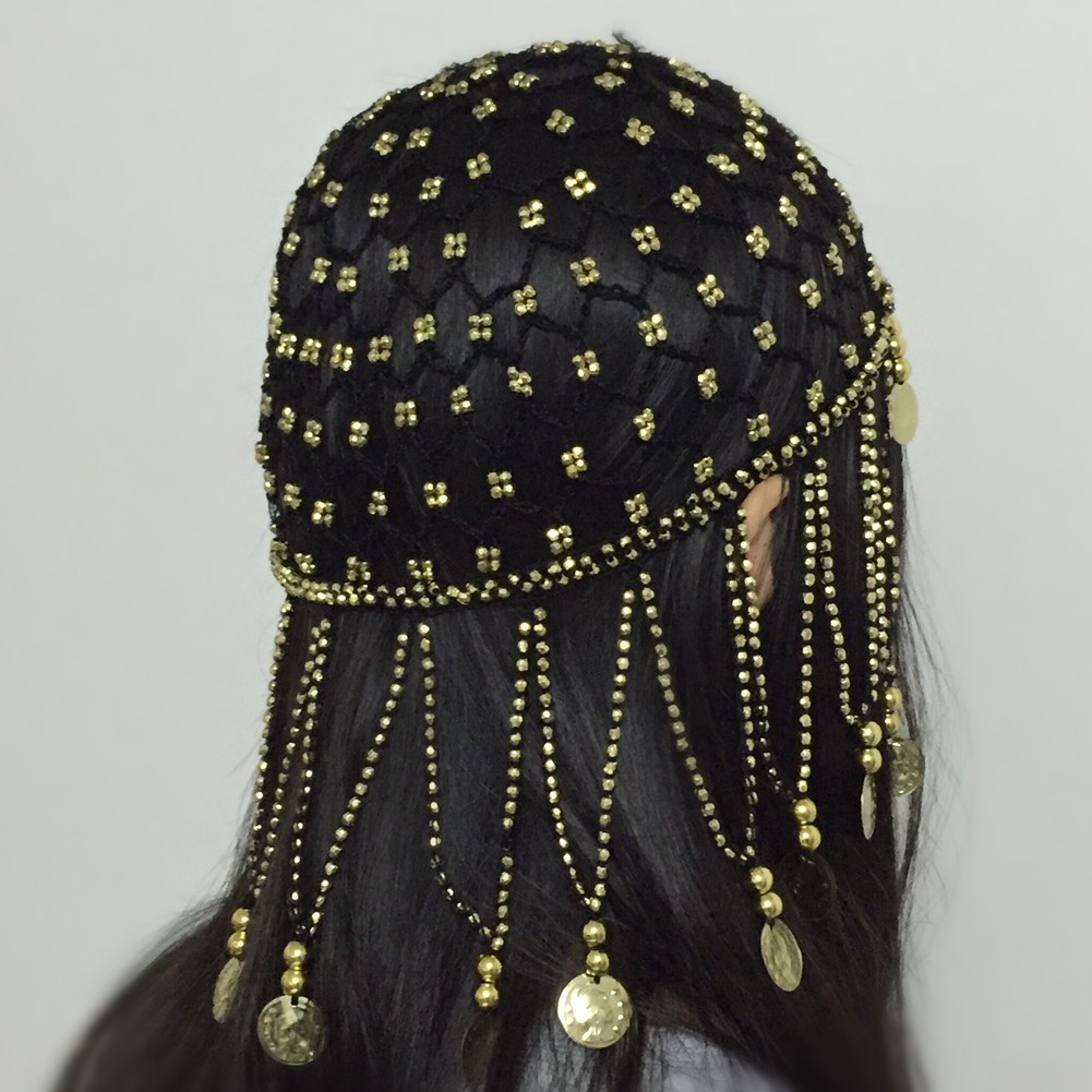Hand made Beaded Headpiece Headwear Hat Cap Fancy Dress Costume for Girl women - Image 2