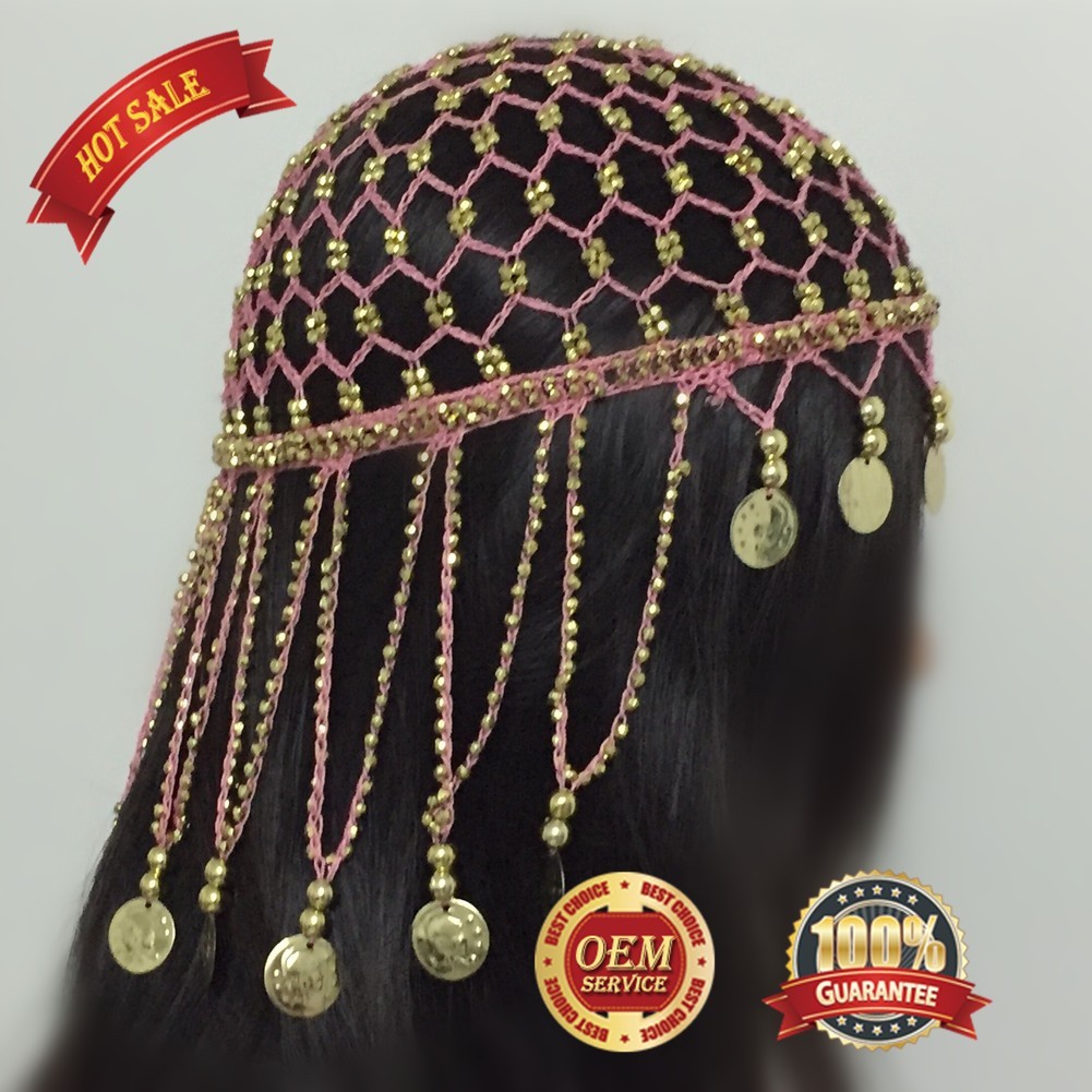 Hand made Beaded Headpiece Headwear Hat Cap Fancy Dress Costume for Girl women - Image 3