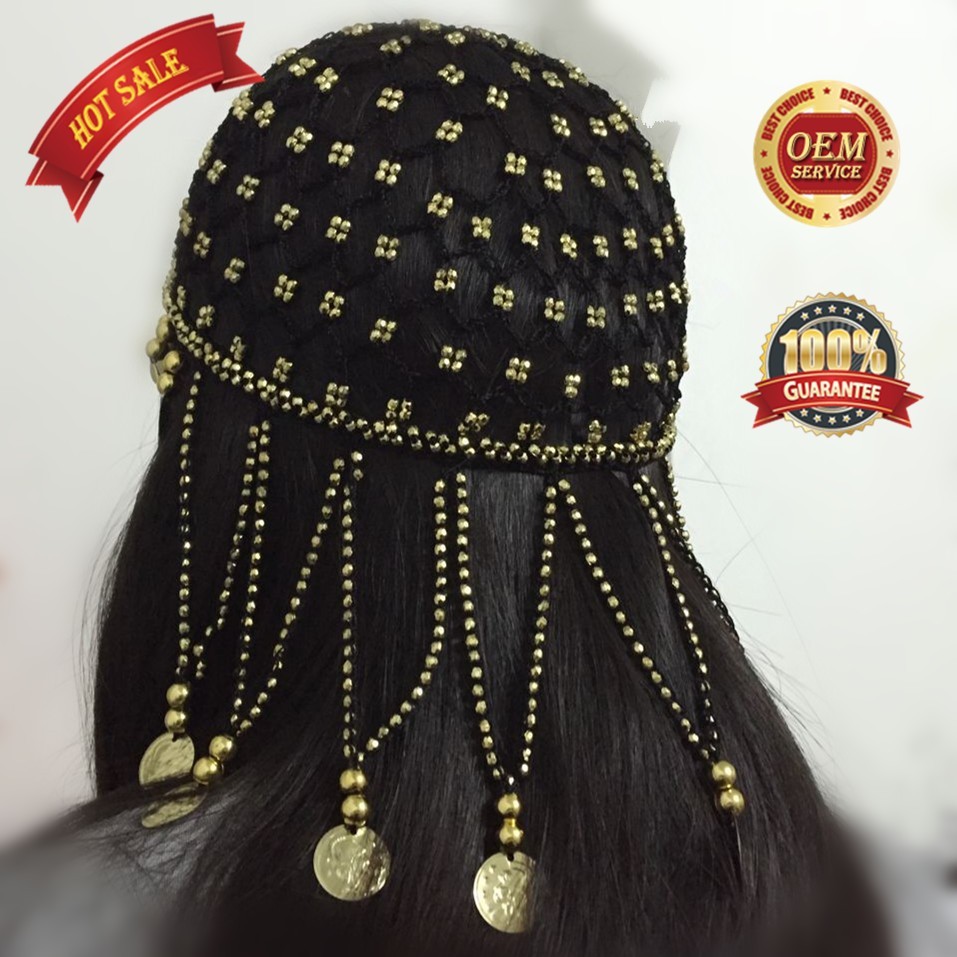 Hand made Beaded Headpiece Headwear Hat Cap Fancy Dress Costume for Girl women - Image 4