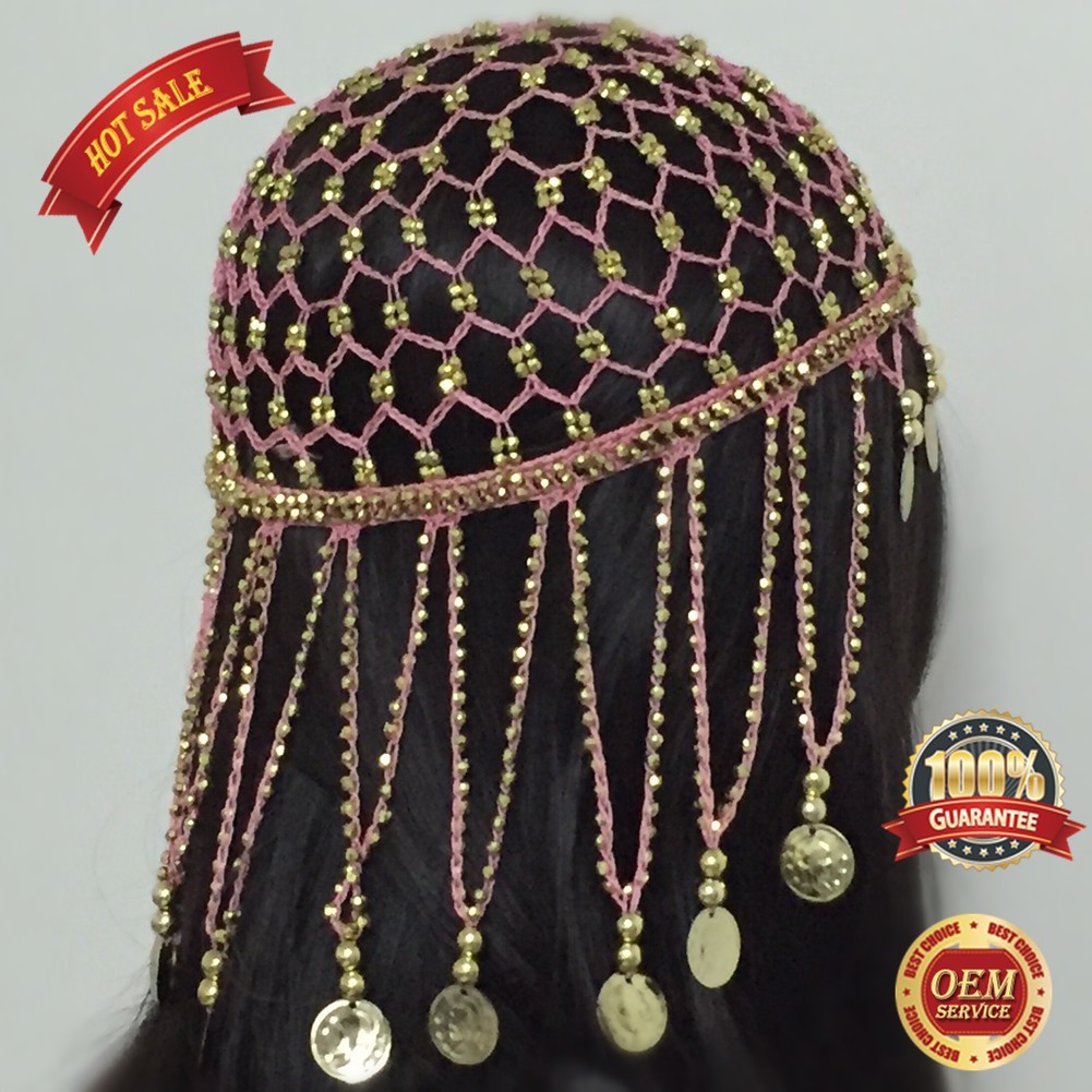 Hand made Beaded Headpiece Headwear Hat Cap Fancy Dress Costume for Girl women - Image 5