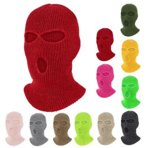 Winter Ski Balaclava Beanie Face Mask Knitted Full Face Mask Three Hole Headwear