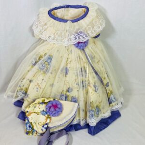 Colonial/Regency Gown Purple Floral Dress/Hat Outfit for 18" American Girl Doll