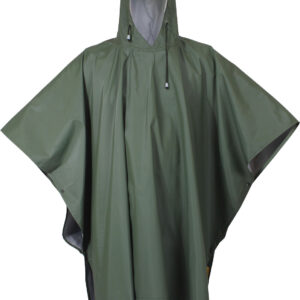 Olive Drab Waterproof Rain Poncho Heavy Duty Durable Rubber Emergency Protection