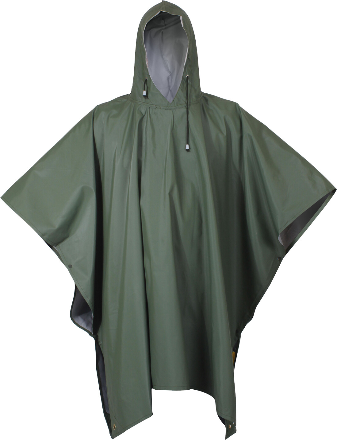 Olive Drab Waterproof Rain Poncho Heavy Duty Durable Rubber Emergency Protection