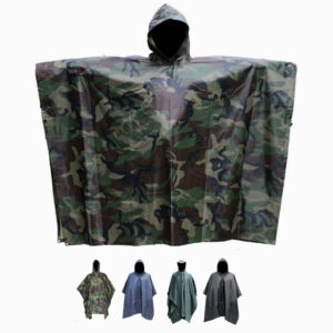 Camouflage Vinyl Wet Weather Rain Poncho Multi-Use Tarp Shelter Bivy Tent 2026