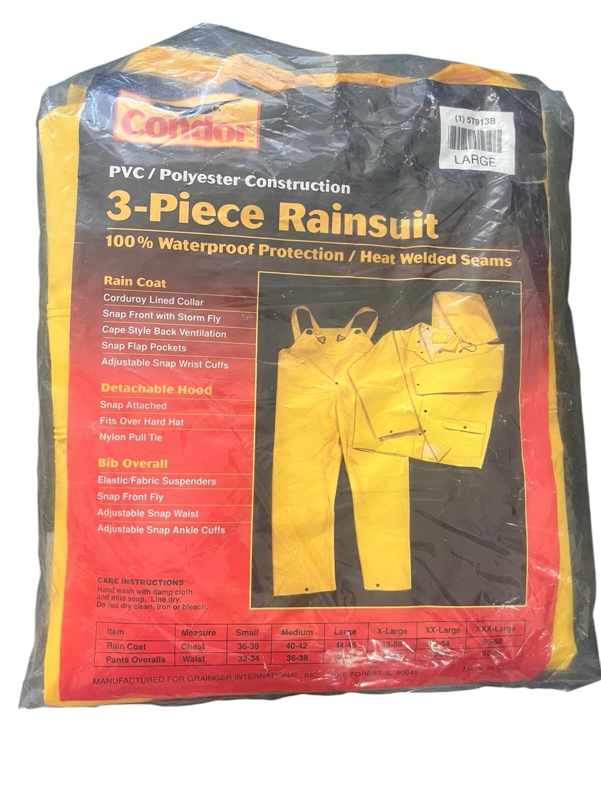 New Condor 3-PC RAINSUIT Heavy pvc Duty PVC Protective Gear XXX -LARGE - Image 2