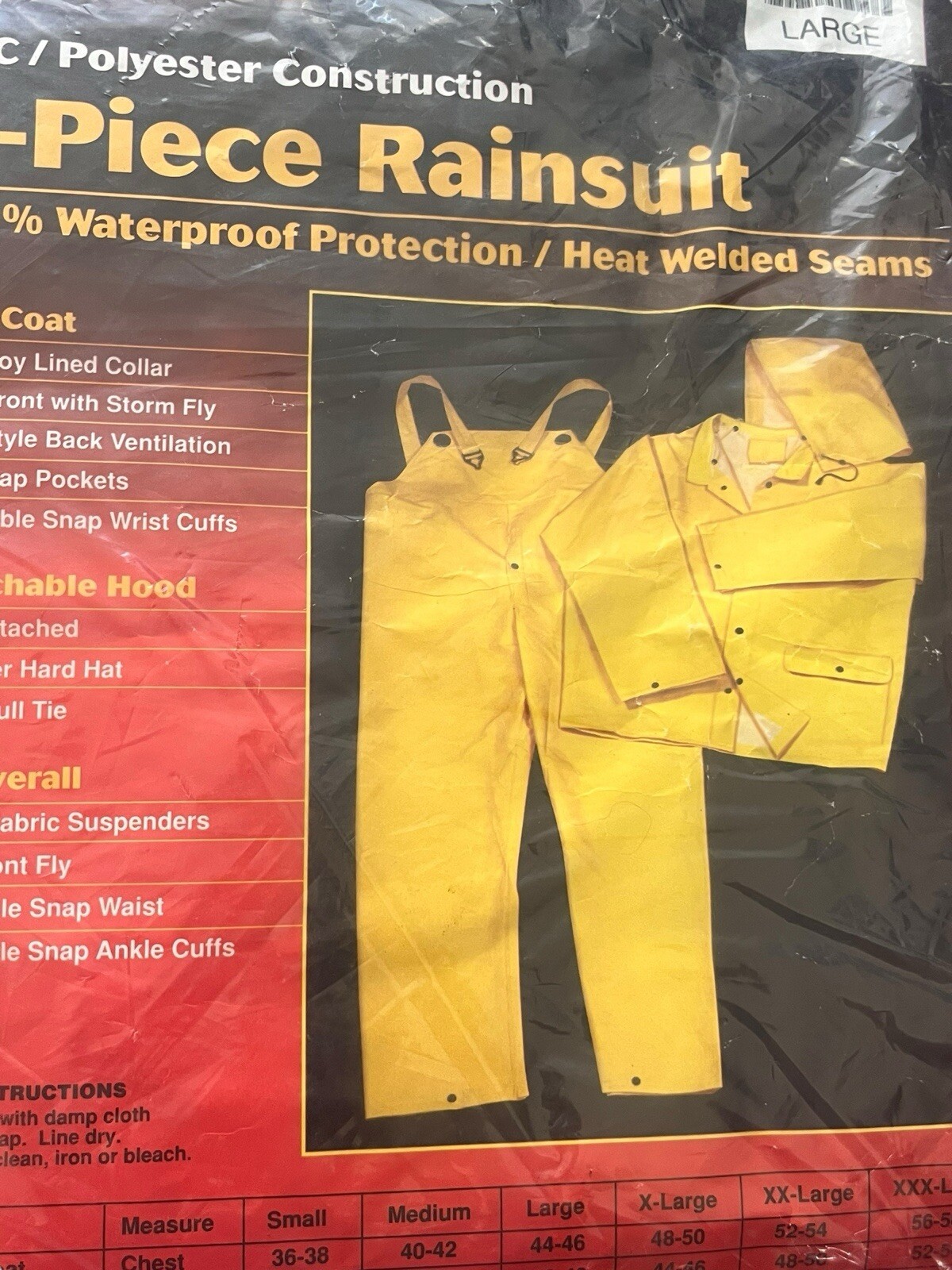 New Condor 3-PC RAINSUIT Heavy pvc Duty PVC Protective Gear XXX -LARGE - Image 4